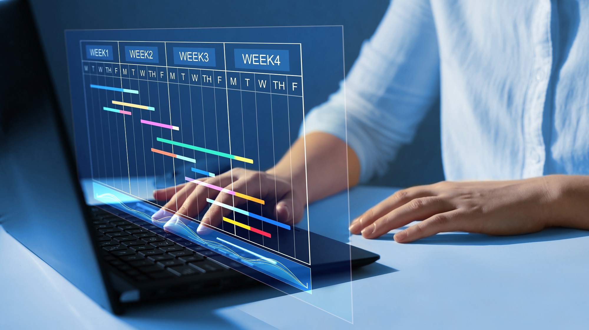 Business,Data,Management,System.,Project,Manager,Working,On,Laptop,And